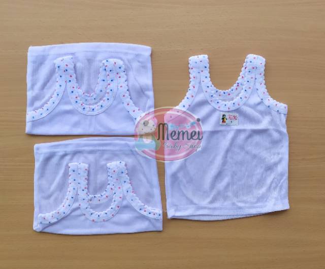 1 LUSIN (12 pcs) Singlet bayi PUTIH ukuran S / M / L / XL harga GROSIR