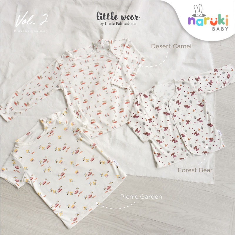 Little Palmerhaus Little Wear Button Shoulder Short Sleeve Piyama Bayi