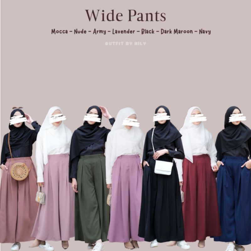 Wide Pants Outfit by HiLy / Khizaanah Sunnah | celana kulot