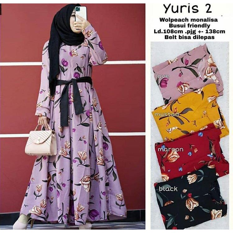 [BISA COD] GAMIS MUSLIM / YURIS MAXY/ DRESS MAXY BRUKAT WANITA KONDANGAN MURAH