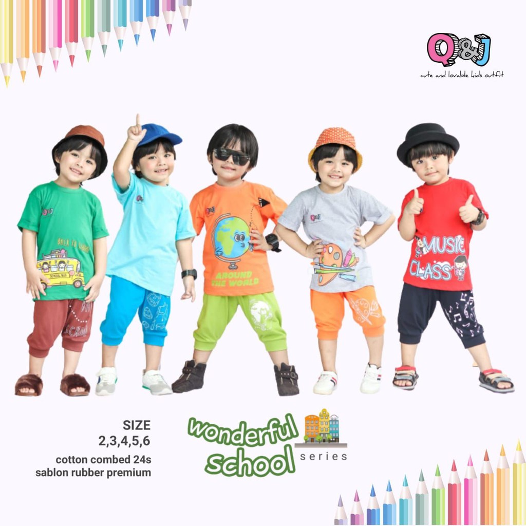 Setelan Anak School Series 3D QnJ