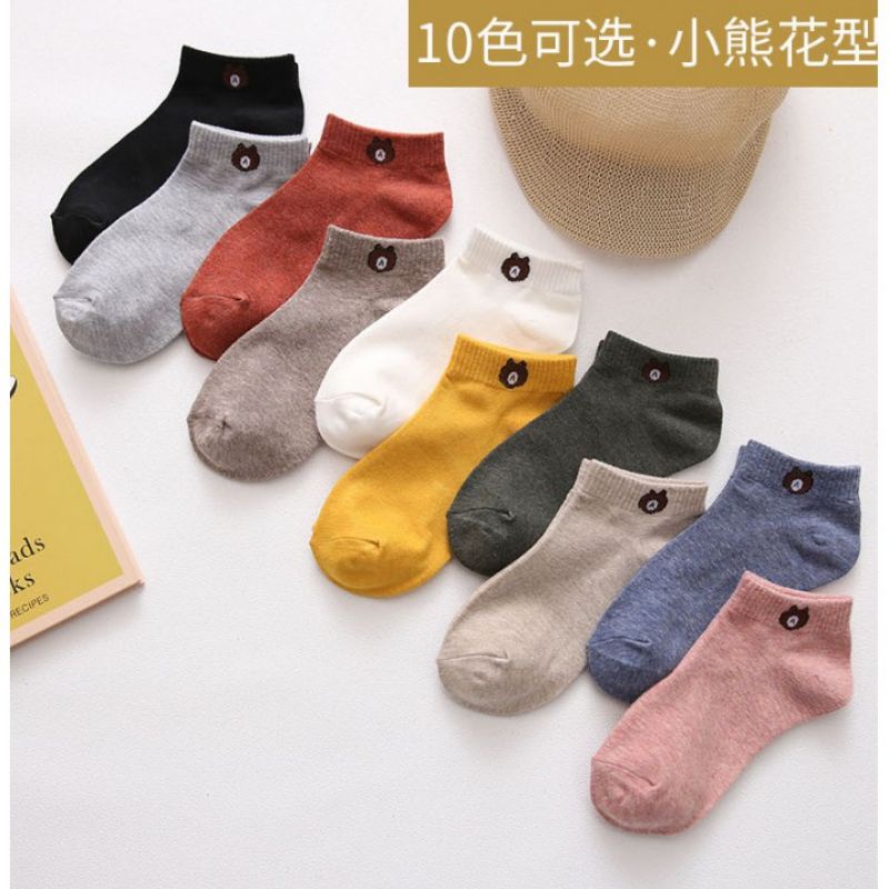 Kaos Kaki Pendek Semata Kaki Love Polos Beruang / Ankle Cute / Socks / Short Socks