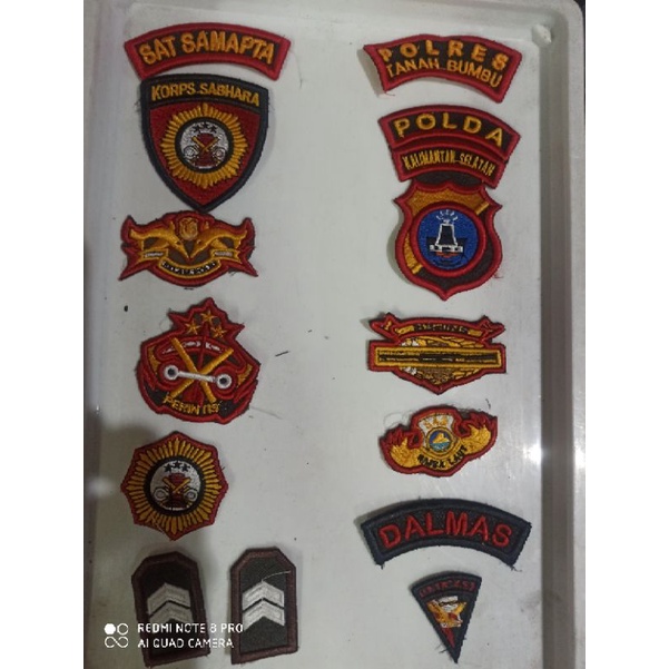 Atribut polri bordir timbul