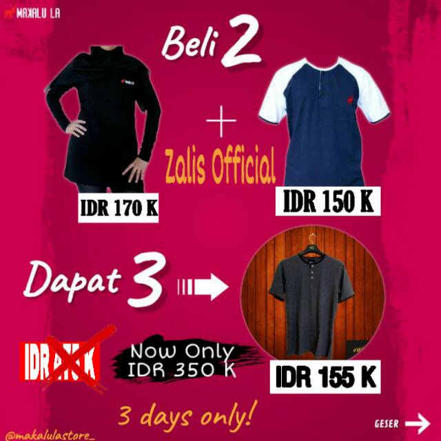 BELI 2 GRATIS 1 KAOS MAKALULA ANTI BAKTERI DAN ANTI JAMUR - FASHION PRIA WANITA