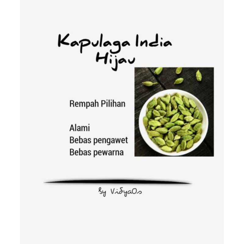 

Kapulaga hijau India pilihan/Green Cardamon seeds