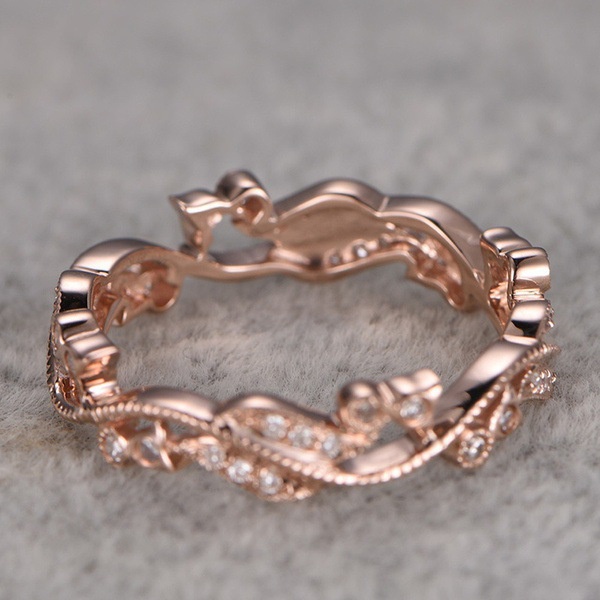 Cincin Bahan Sterling Silver 925 Warna Rose Gold Untuk Wanita Ccb78