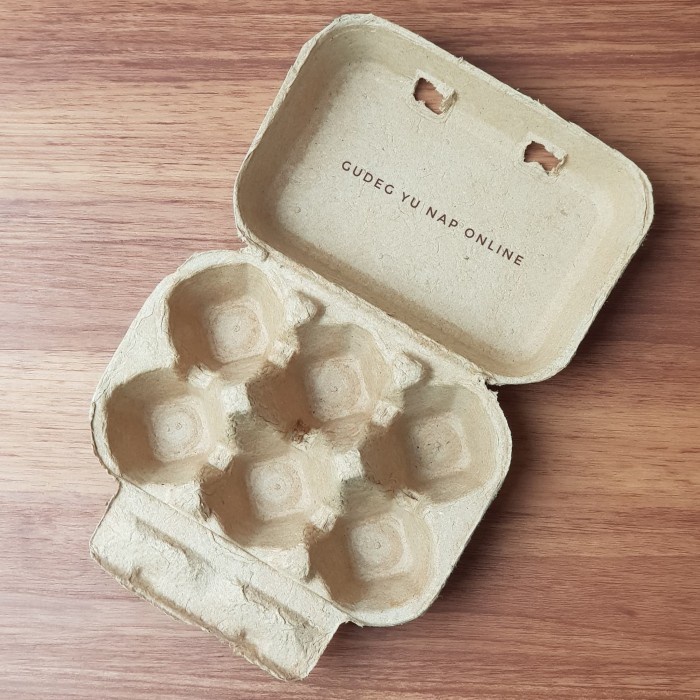 F5Ffv Paper Egg Tray / Tray Telur Kertas Isi 6 Butir Dengan Pengunci 51Gr