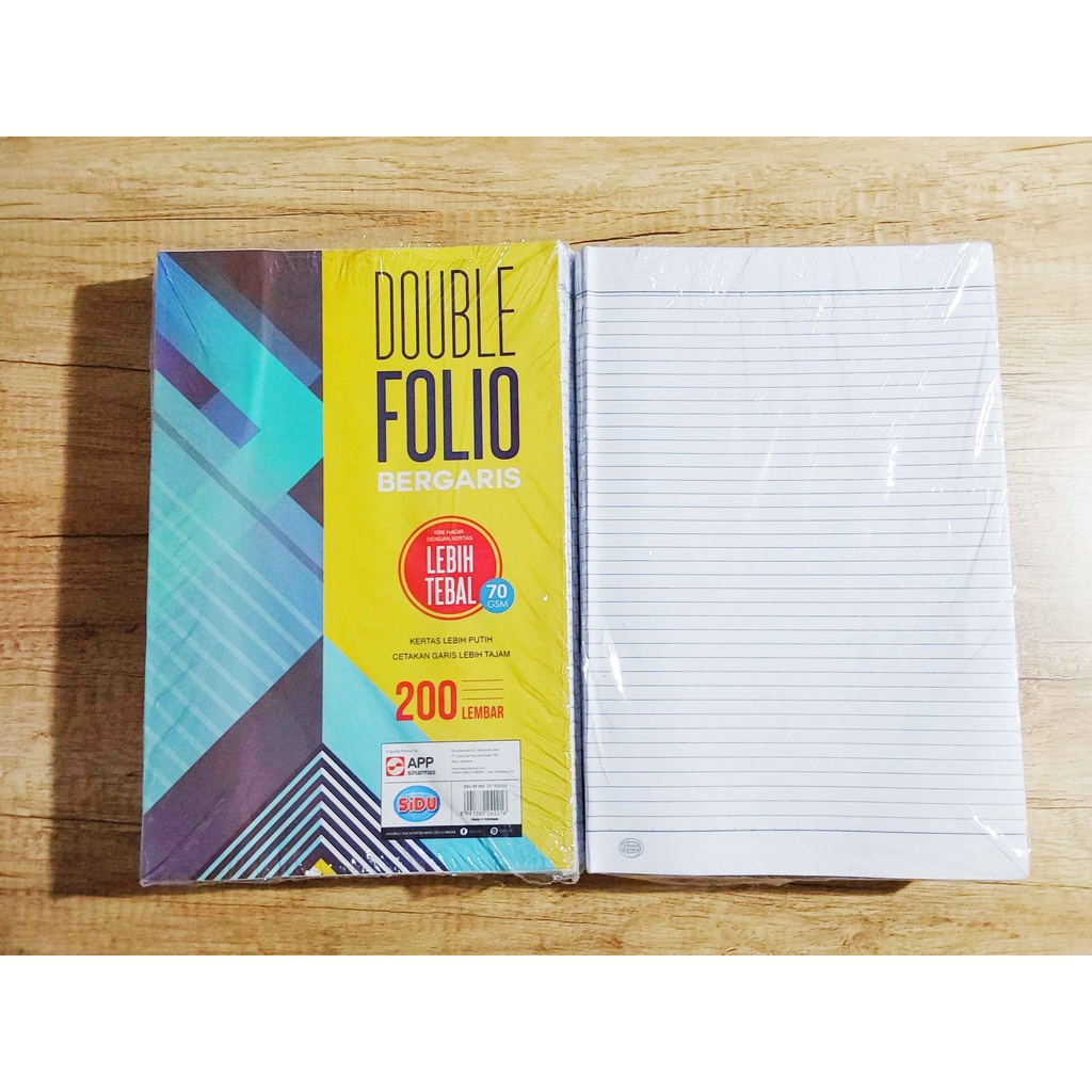 (PAK) Kertas Double Folio Bergaris Sidu / Double Folio Sidu 200 Lembar / Double Folio