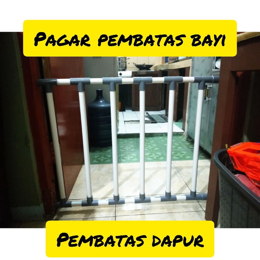 Pagar Anak Bayi Pembatas Pengaman Anak Bahan Pipa Pvc Portable Tidak Perlu di paku atau di bor