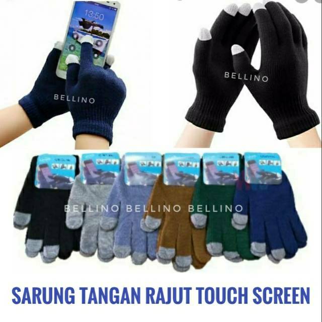 Sarung Tangan Touch Screen Unisex / Sarung Tangan Motor Mobile Gojek Grab Bikers Warna Polos Unisex