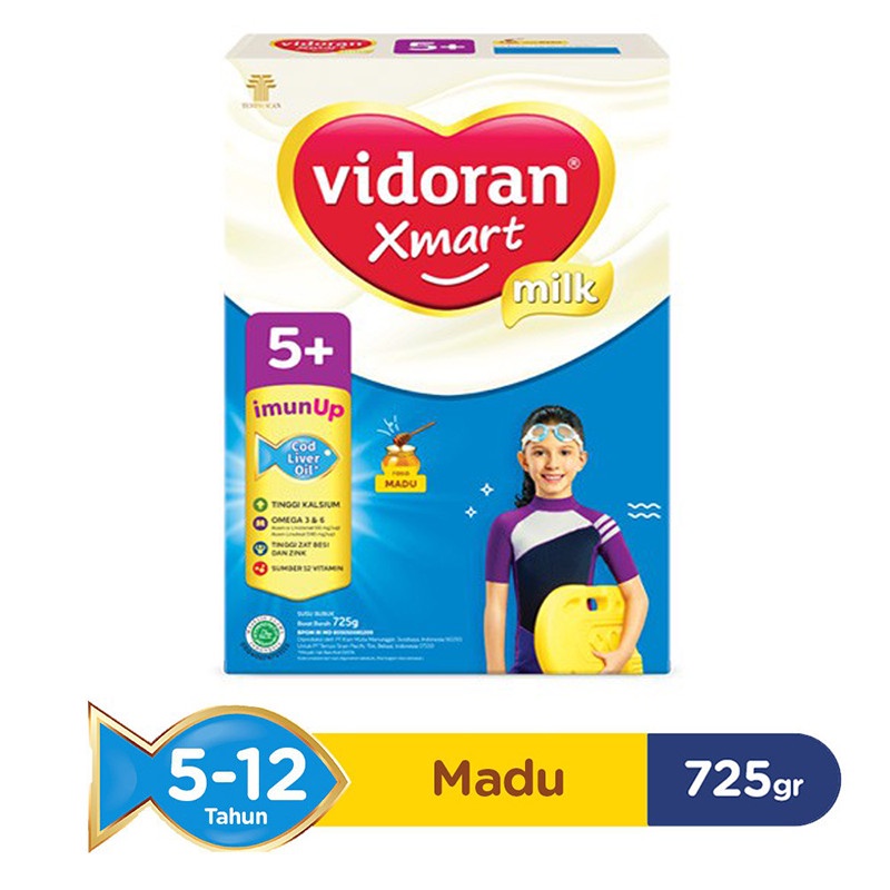 vidoran Xmart 5+ Susu Pertumbuhan Anak 5-12 Tahun Madu 725 g