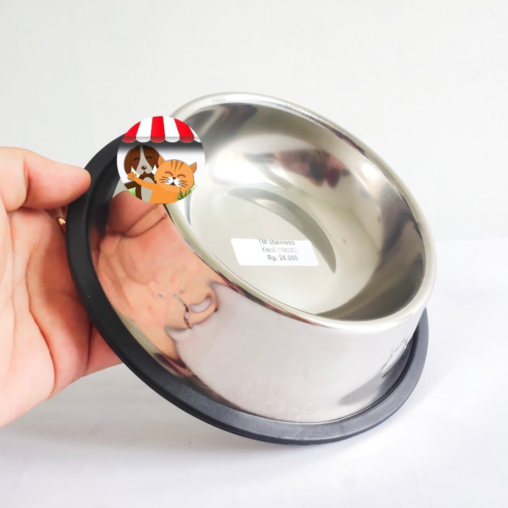 Stainless Steel Bowl - Tempat Makan Hewan Anjing Kucing Anti Slip