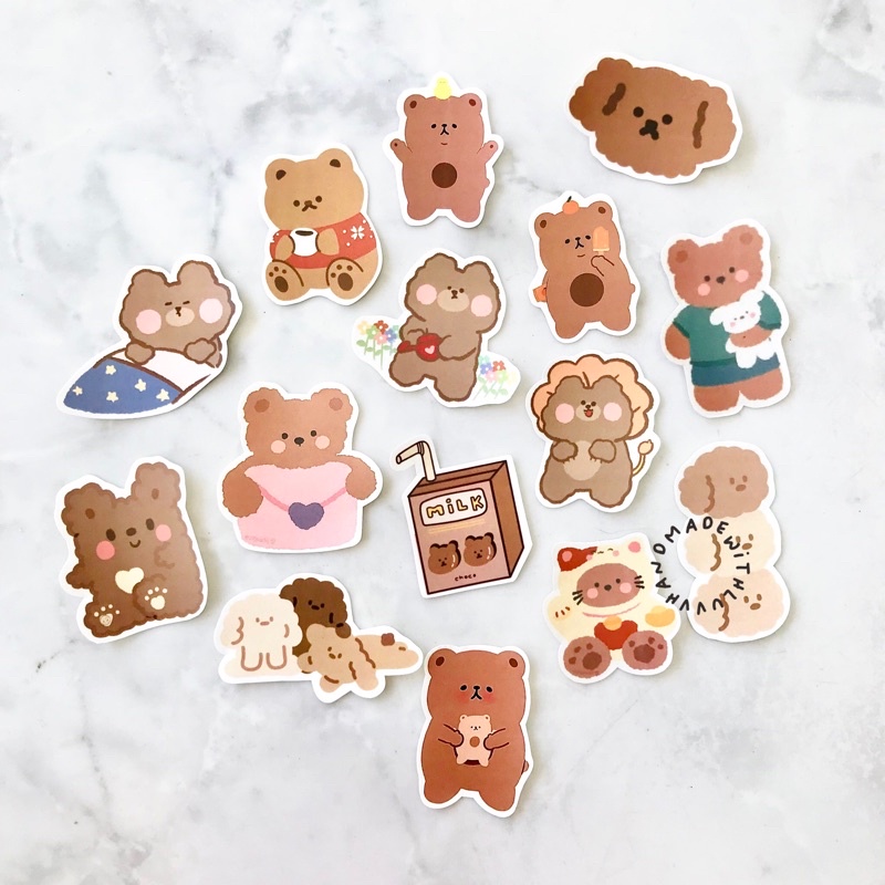 

cute bear sticker - sticker deco - sticker laptop - sticker helm - sticker case