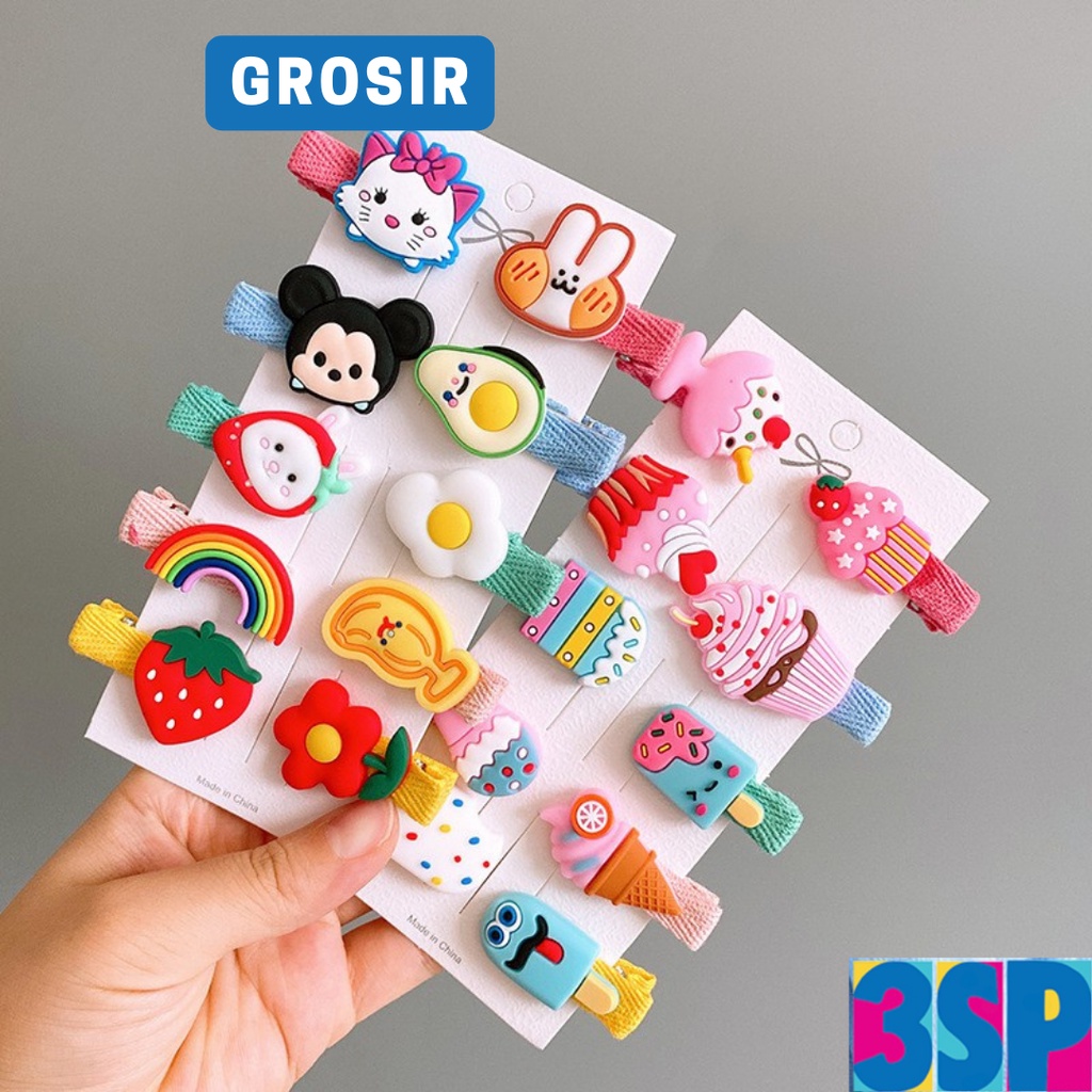 3SP | ART03 Jepitan Rambut Anak Set 10 Pcs Gambar Kartun Cute Hairclip