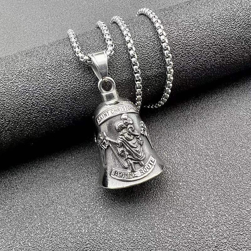 Kalung Liontin Bel Yesus Gaya Retro Untuk Pria