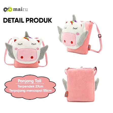 Mairu Tas Sekolah Anak Boneka Karakter Binatang Zoo Edition  Selempang Sling Bag 8802 Bonus Kacamata Anti Radiasi Anak P5037