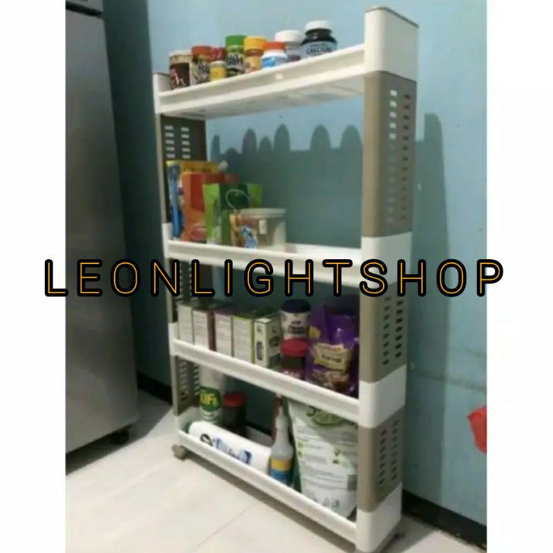 KRISHOME RAK PLASTIK PENYIMPANAN SERBAGUNA 4 TINGKAT/ACE SLIM RACK 4 LAYER/ACE RAK DAPUR/RAK SUSUN/