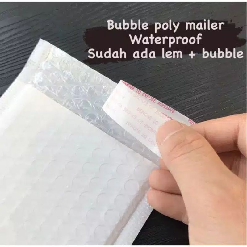 polymailer bubble wrap warna putih sdh ada lem+ bubble bentuk amplop