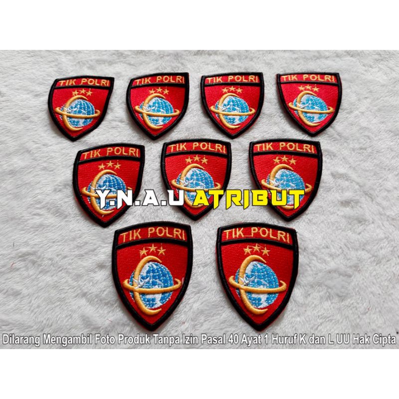 ATRIBUT PDL POLRI/BET LENGAN TIK POLRI BORDIR TIMBUL