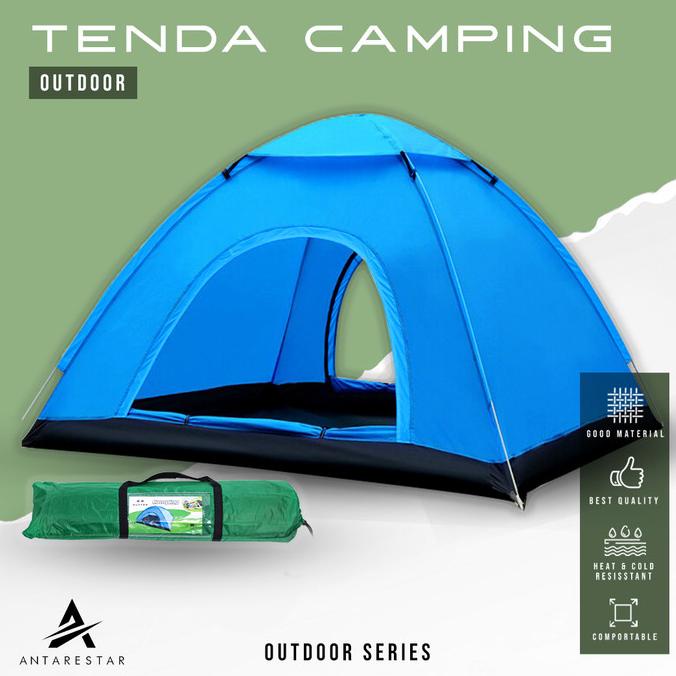 Tenda Camping 4 Orang 200Cm X 200Cm Besar Kemah Camping Mainan Anak