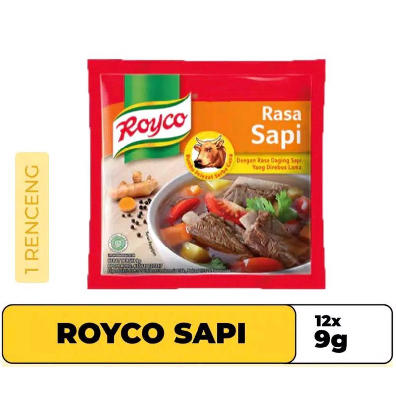 ROYCO renceng Rasa Ayam / Rasa Sapi 12x9gr