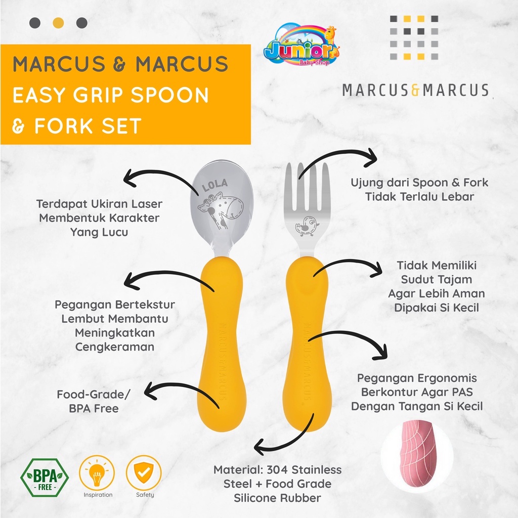 Marcus&amp;Marcus Easy Grip Spoon &amp; Fork Set