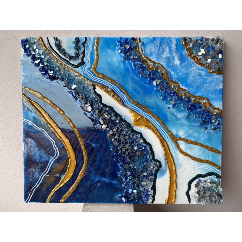 Geode Painting Wall Art 50x60cm Pajangan Rumah Pajangan Dinding Wall Art Resin