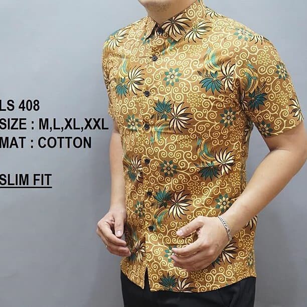 LS408 KEMEJA BATIK PRIA SLIM FIT MEWAH UNIK BAJU BATIK PRIA BEST SELLER