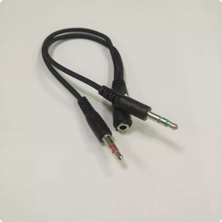 Kabel Audio Aux 3.5mm Splitter 1 female To 2 Male Cable Spliter