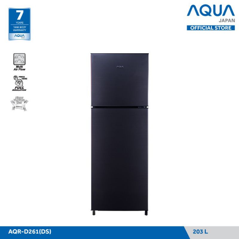 AQUA Kulkas 2 Pintu [203 L] AQR-D261 DS - Dark Silver
