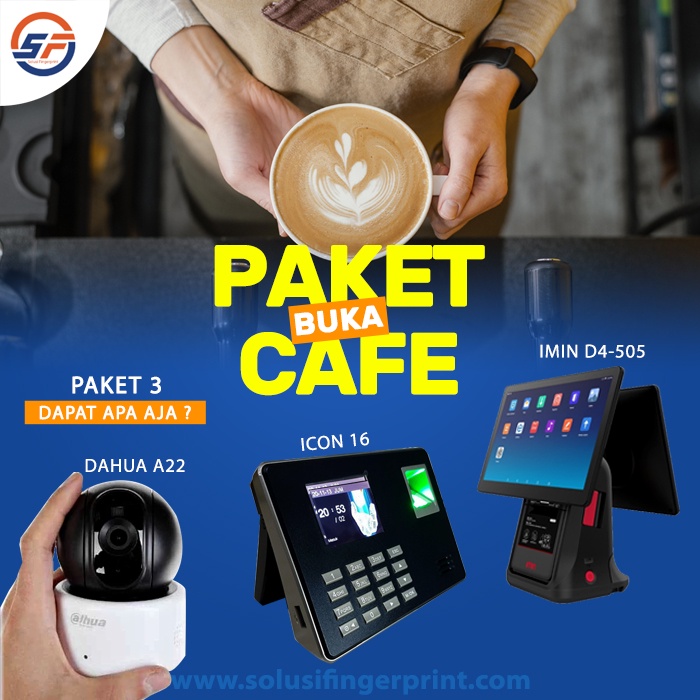 Paket Mesin Kasir CCTV Mesin Absen | Paket Buka Cafe / Coffee Shop Paket 3 dan Paket 4