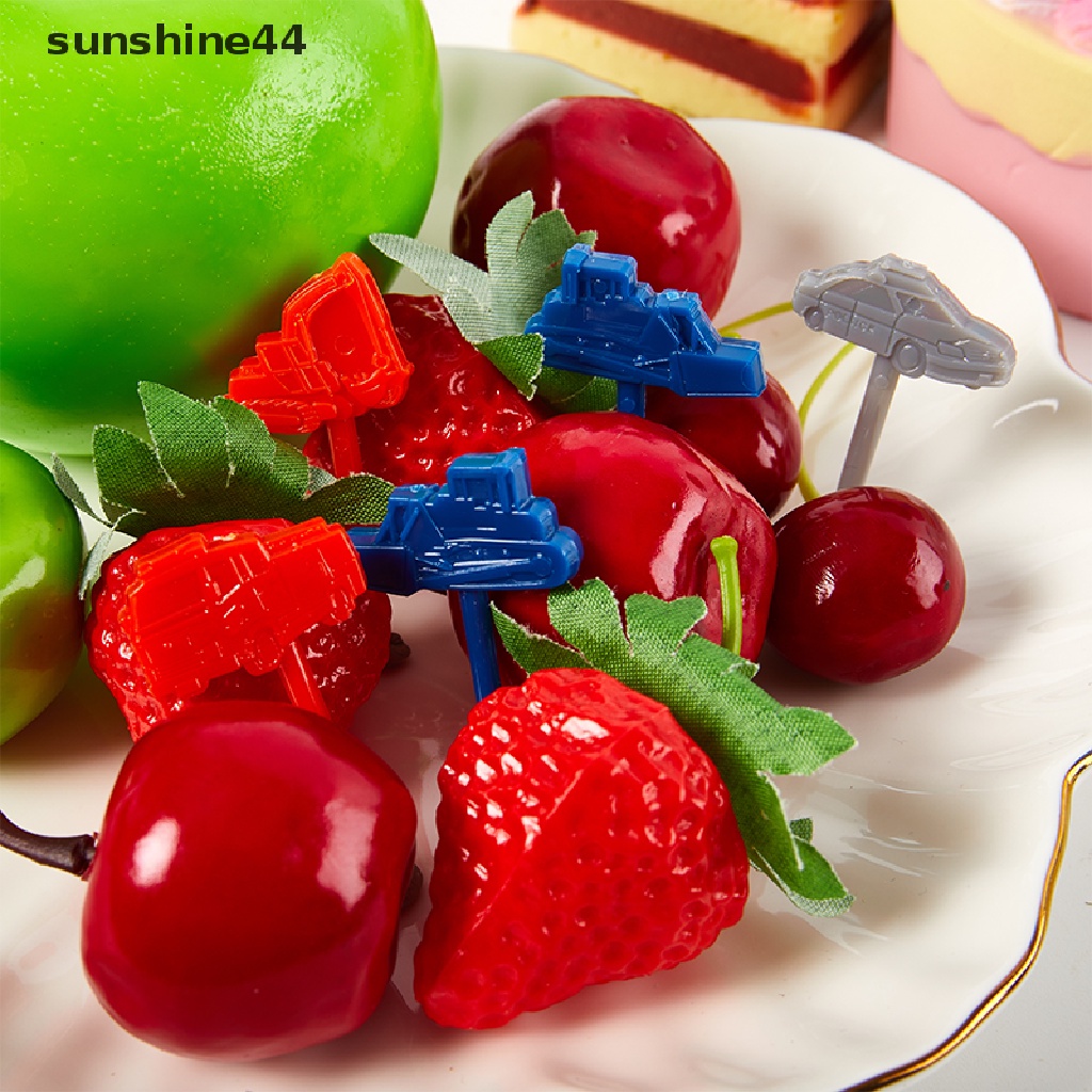 Sunshine 8pcs / Set Garpu Buah / Kue / Dessert Bentuk Kartun Hewan Untuk Dekorasi Makan Malam