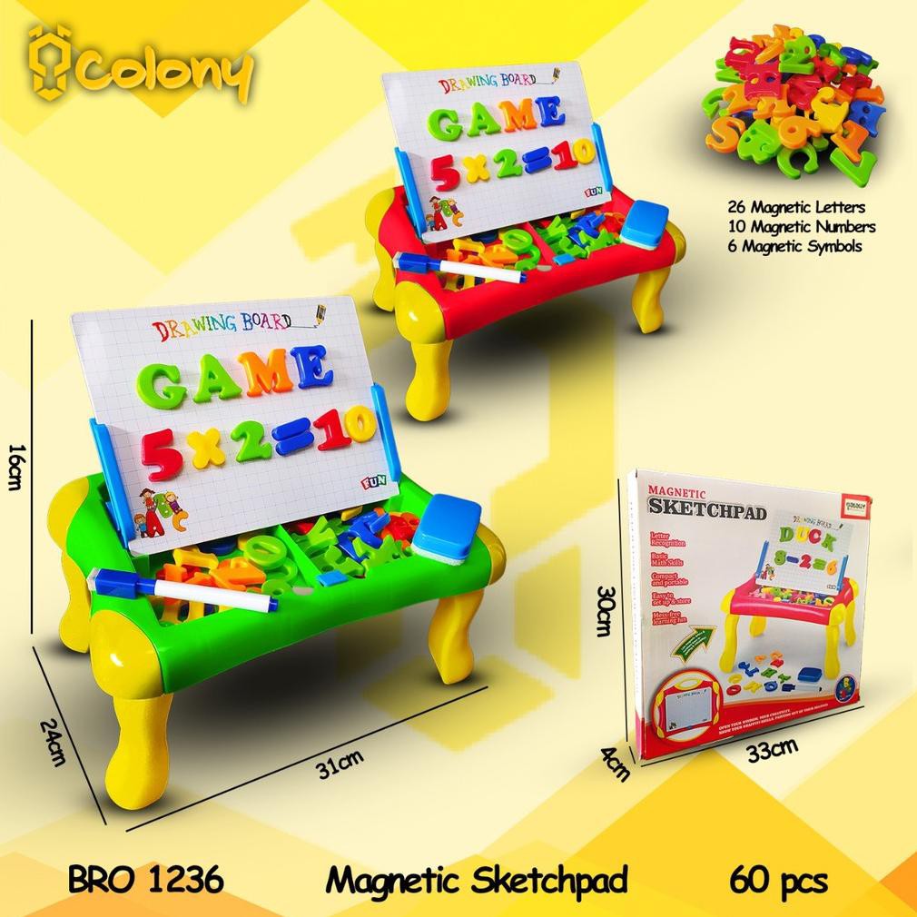

MURAH - PROMO BRO1236 Meja Belajar Papan Tulis Magnet Huruf Angka Whiteboard Edukasi Menggambar
