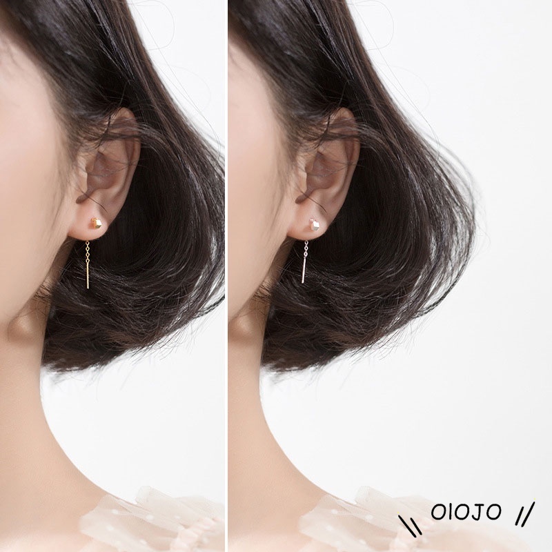 Anting Rumbai Rantai Panjang  Tindik Sederhana Anting Kristal Anting Elegan Aksesoris Fashion Wanita - ol