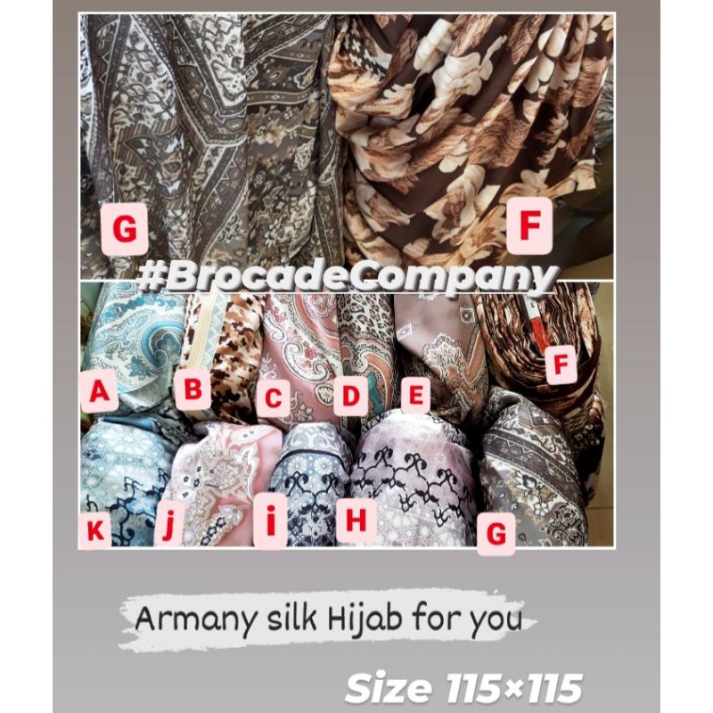 Jilbab Hijab segiemat Armany / Armany silk Hijab Square / Jilbab Segi 4 Lembut Sutra Armany Silk