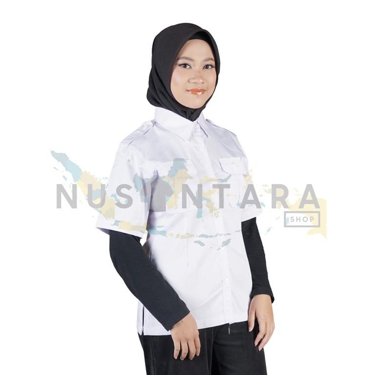 Kemeja putih dinas Pns Wanita Baju Putih Kerja  Pdh Pns Wanita Lengan Pendek Kemeja Atasan Putih Kerja Wanita Baju Dinas Putih Pns Pemda Seragam Putih Pdh Kemeja Dinas Baju Profesi Kemeja Putih Atasan