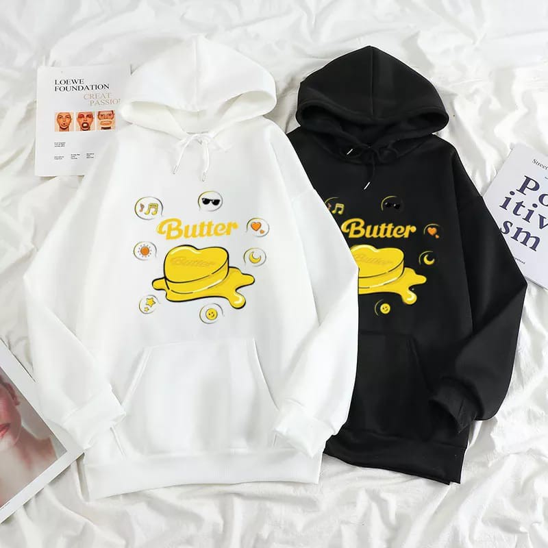 Switer Hoodie Wanita Oversize Hodie Bts Butter Terbaru Hodie Kpop Fashion Korean Style