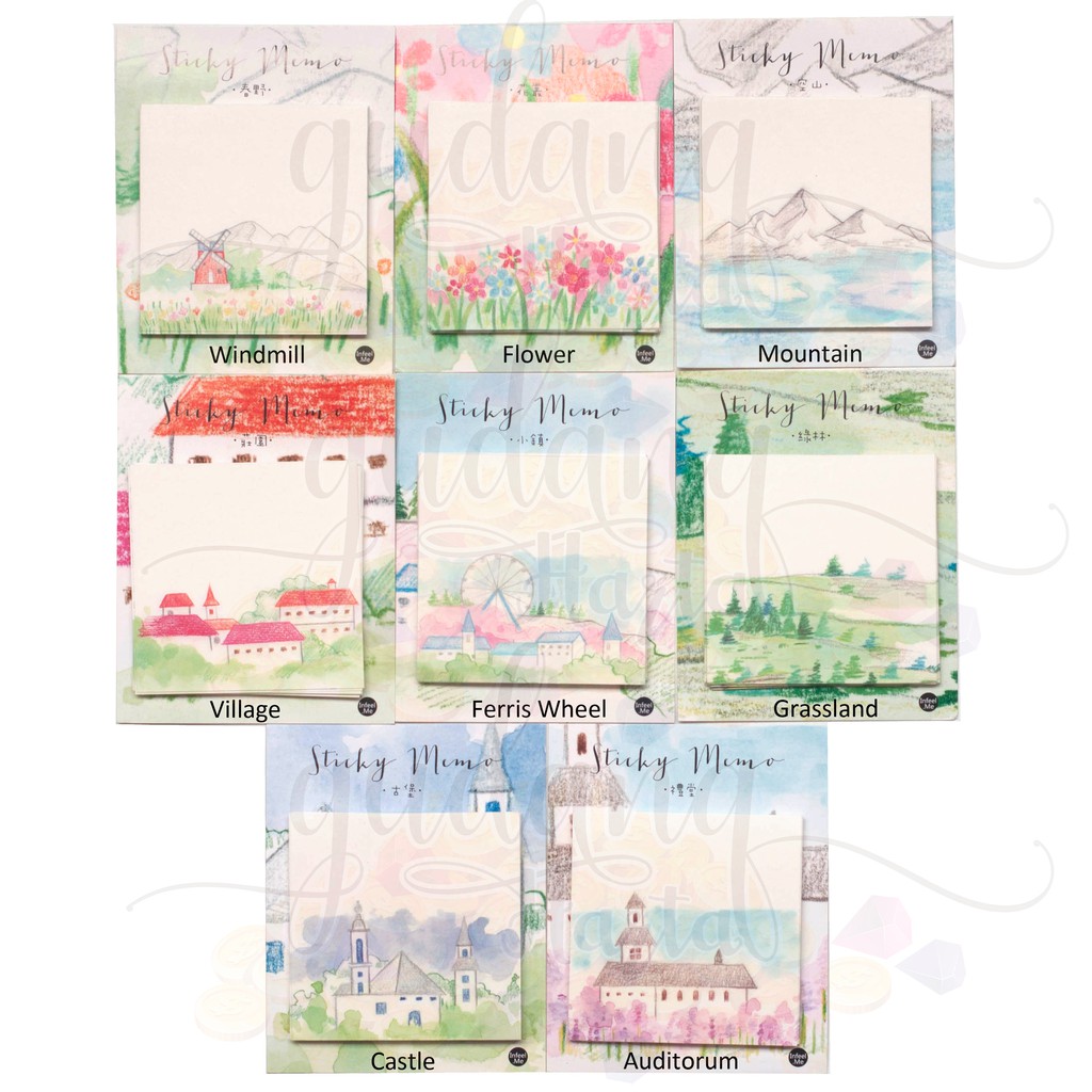 Memo Seasonal Hometown Lucu Unik DIY Scrapbook Kartu Ucapan GH 301107