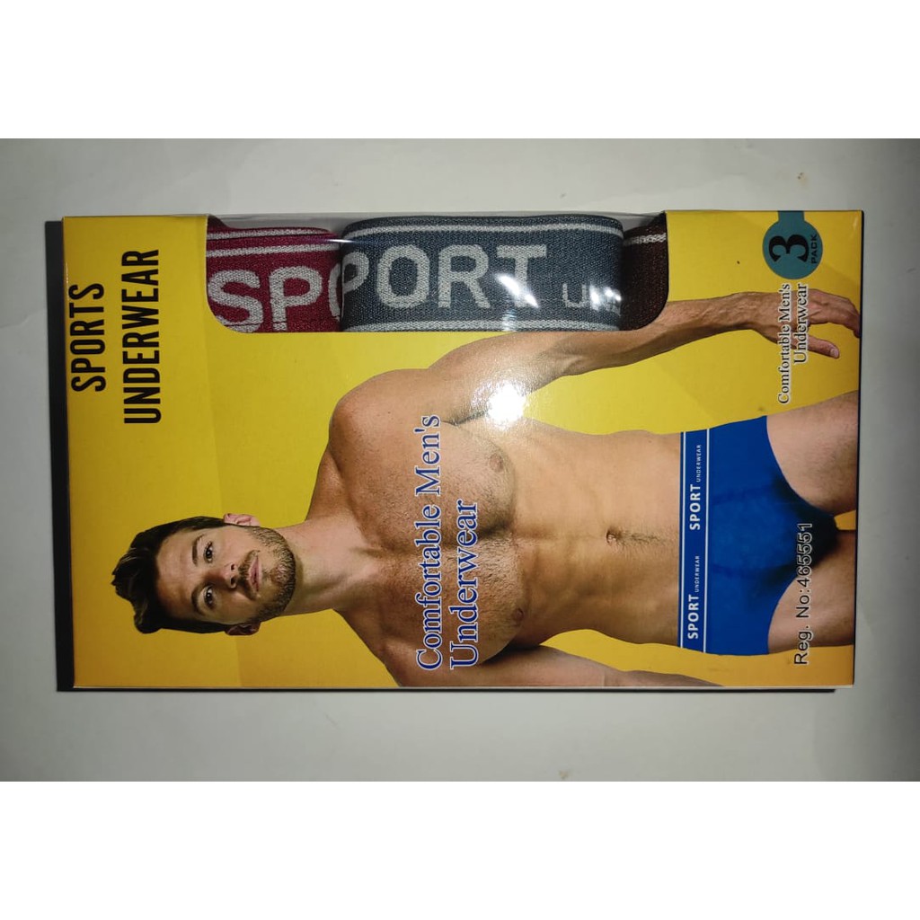 CD Sport Underwear ~ 3 Pcs Celana Dalam, Pakaian Dalam Pria // Size L, XL, XXL