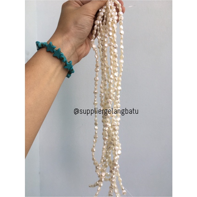 Mutiara Sintetis CEKO BULAT 8MM WHITE PEARL TULANG manik aksesoris