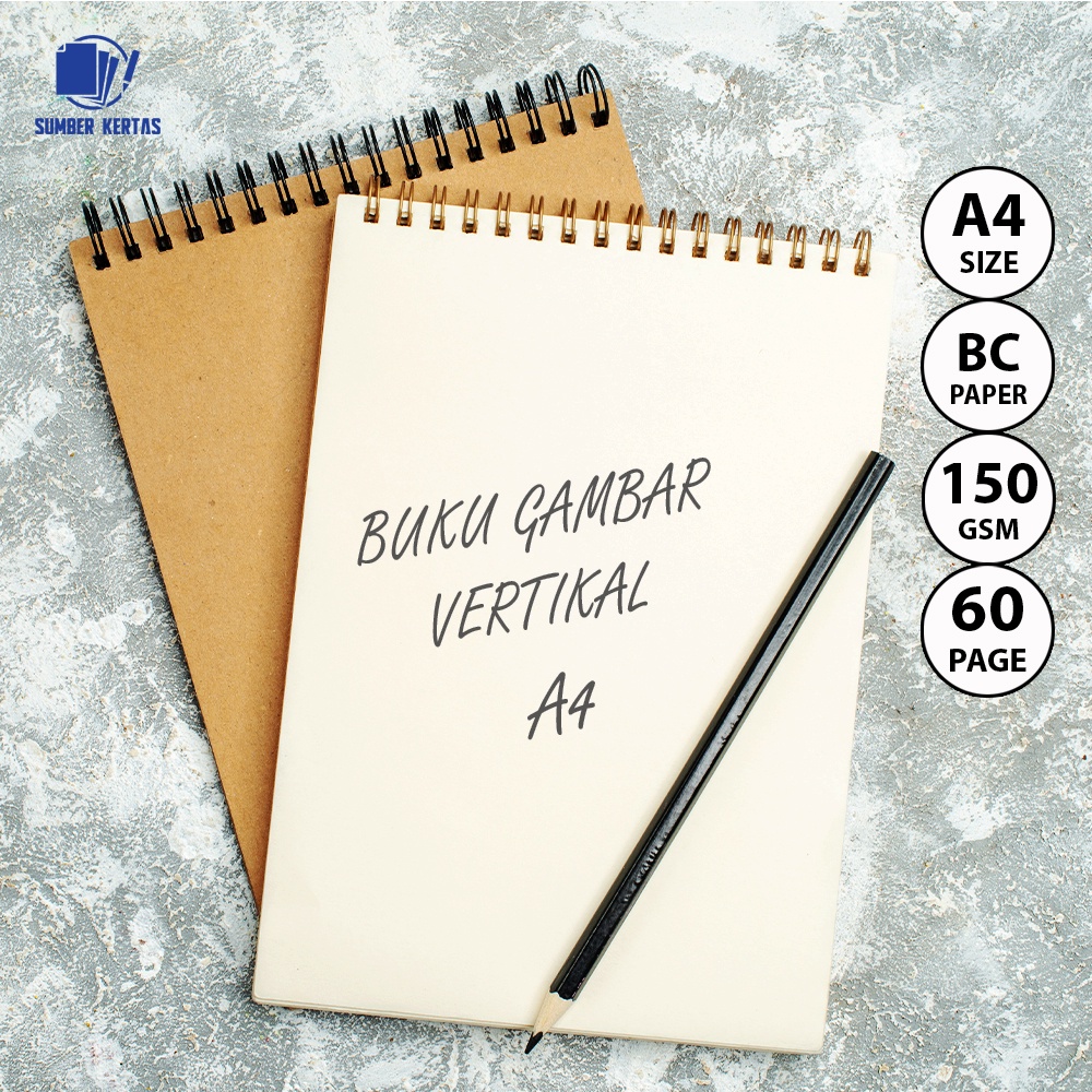 BUKU GAMBAR A4/BC/VERIKAL/SKETCHBOOK A4/BUKU GAMBAR A4/VERTIKAL/JURNAL/BUKU CATATAN/NOTEPAD