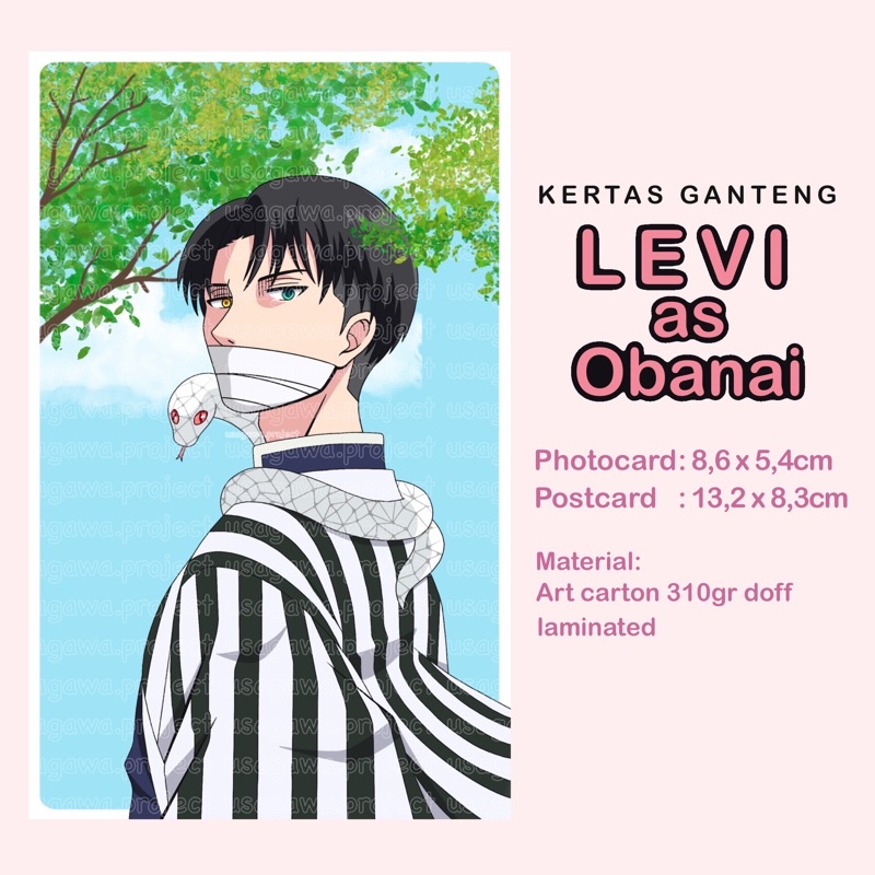 Kertas Ganteng Photocard dan Postcard LEVI ACKERMAN Attack on Titan (AoT) / Shingeki no Kyojin (SNK)