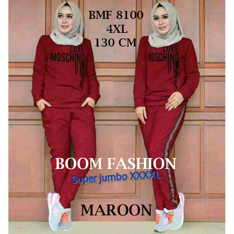 BOOM - SET TRAINING XL(5900), XXL(7333), 3XL(7711), 4XL(8100) Set Wanita Muslim Jumbo/ Set Olahraga Wanita