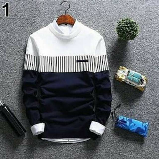 SN - Sweater rajut triball Marcelo navy