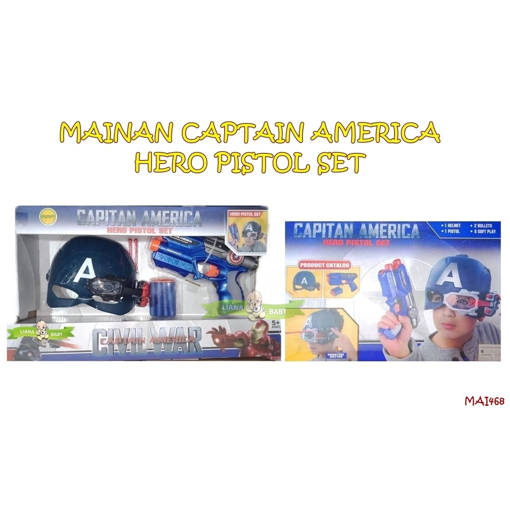 MAI468 MAINAN CAPTAIN AMERICA HERO PISTOL SET