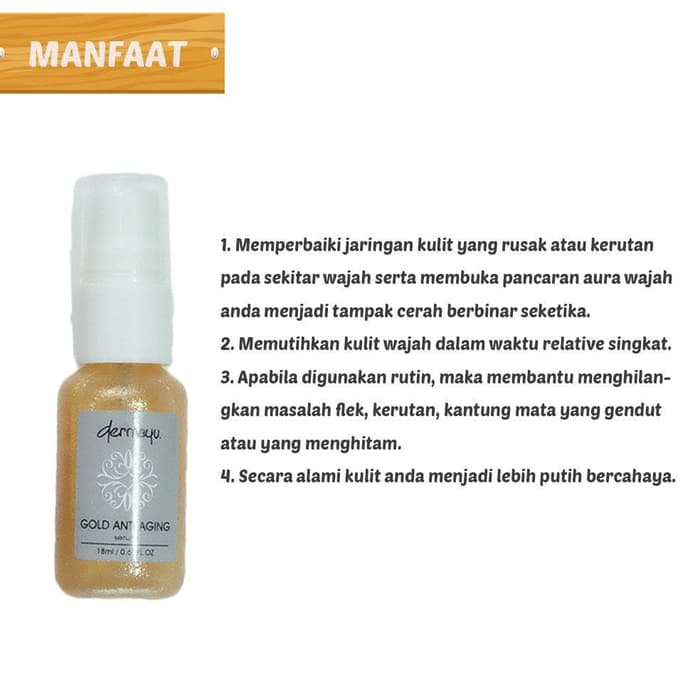 [ORI] Dermayu Serum Kecantikan Wajah Gold Anti Aging Ampuh Mengatasi Penuaan Dini Original BPOM 18ml