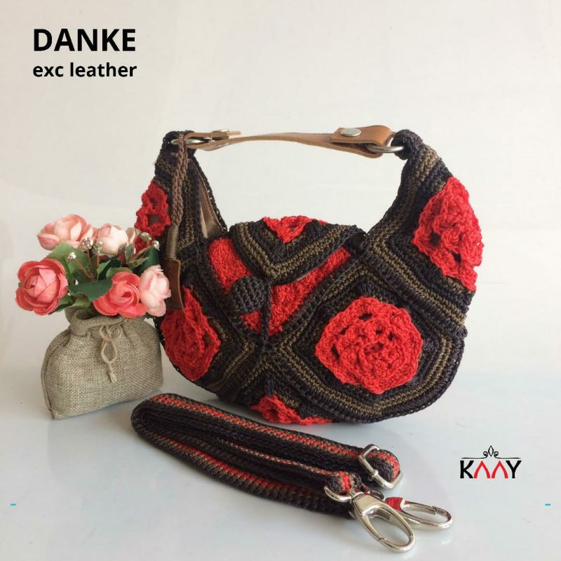 Tas Jinjing Selempang Rajut Etnik Jogja Wanita Danke Merk Kaay ORI
