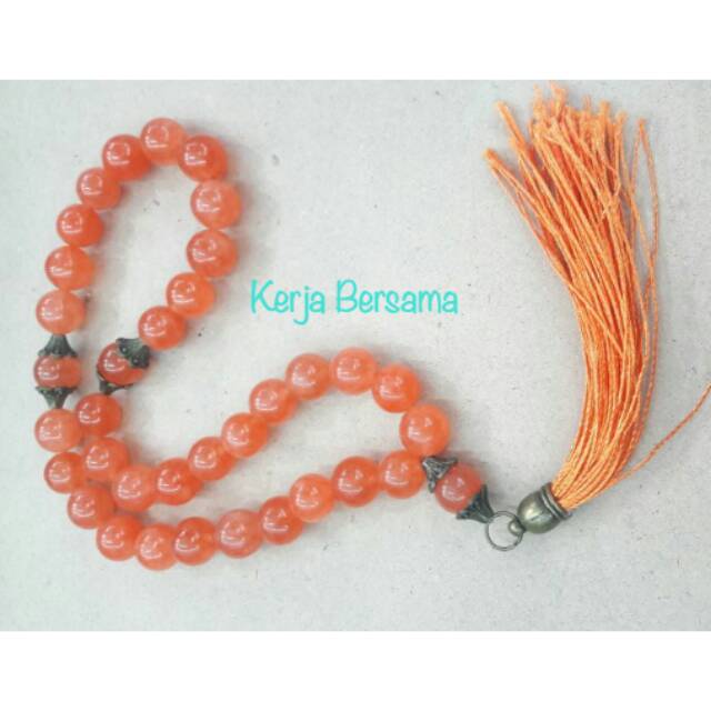 Tasbih etnik batu akik jeruk 33