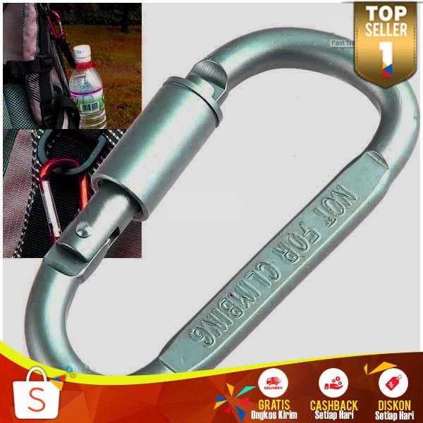 Outdoor Quickdraw Carabiner QC1 Buckle Hanging Aluminium Gantungan Cantolan Pengait Tali Benda Berat