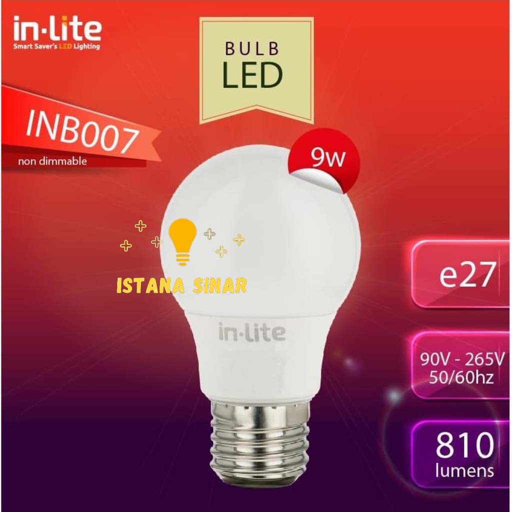 LAMPU LED INLITE IN-LITE 9W 9 W / WATT  / WT BOHLAM BERGARANSI